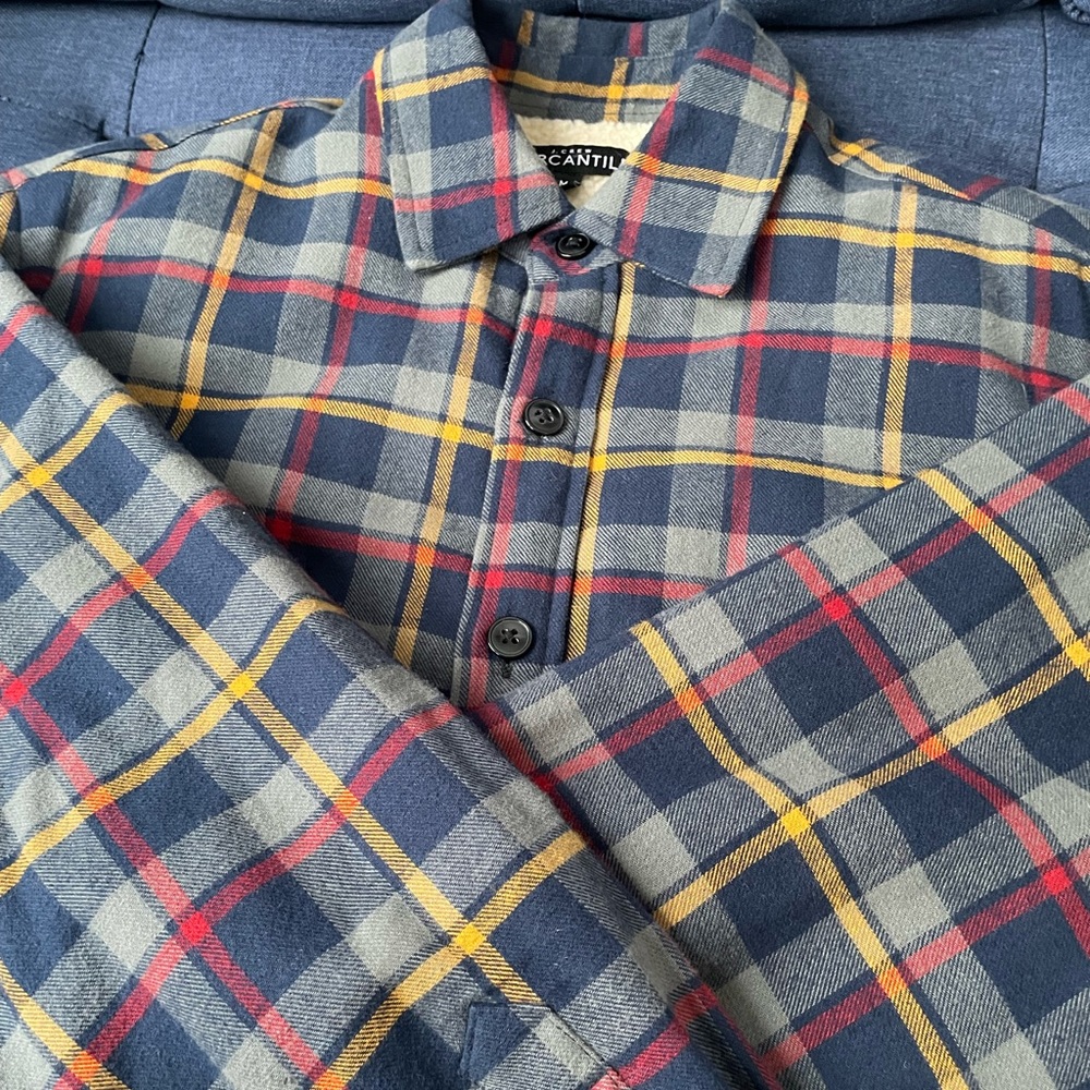 J. Crew Sherpa Lined Flannel Shirt Jacket